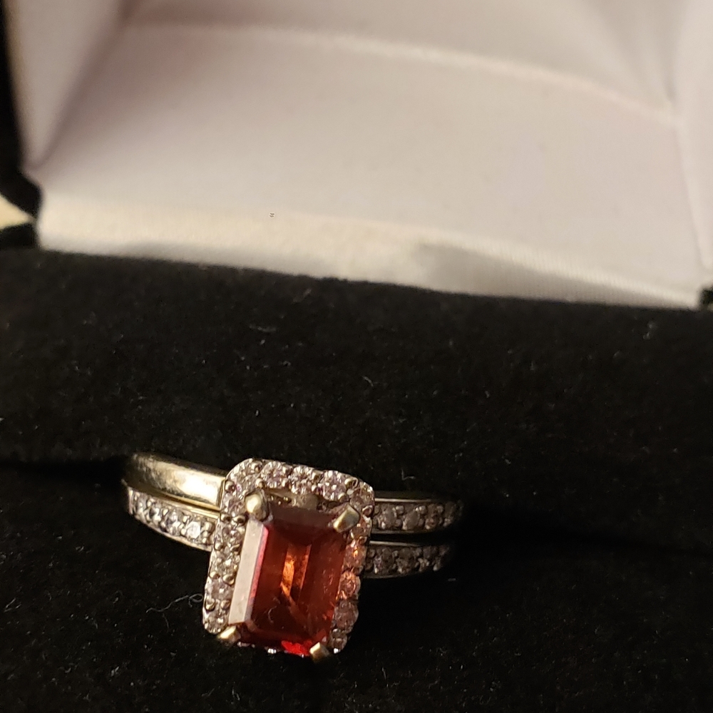 Wedding set garnet with 💎 ♦️